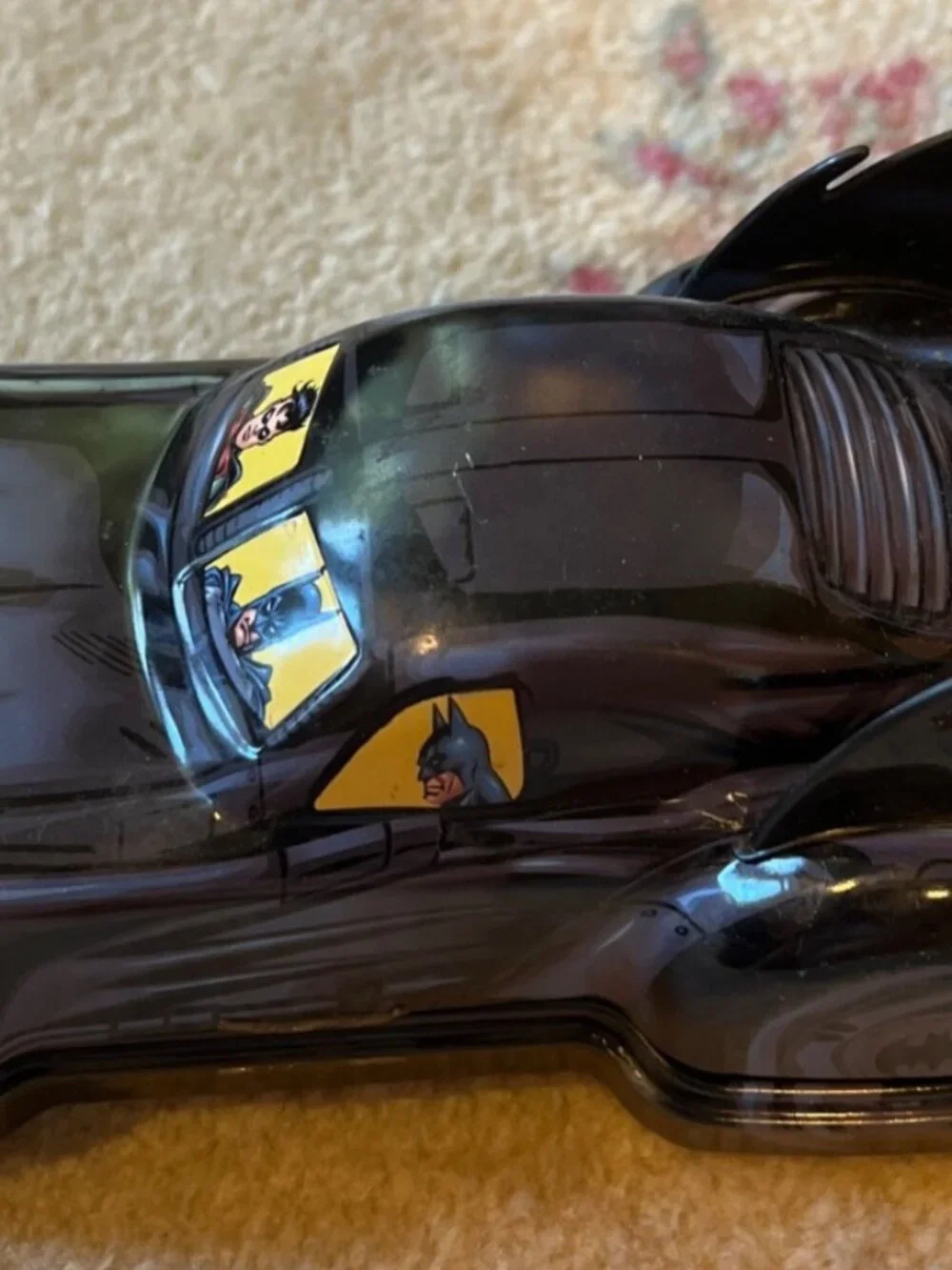 Batman Batmobile tin box with wings Vintage
